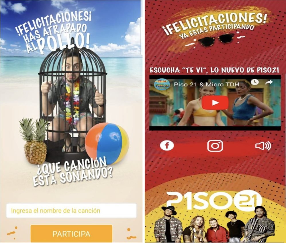Landing del concurso.